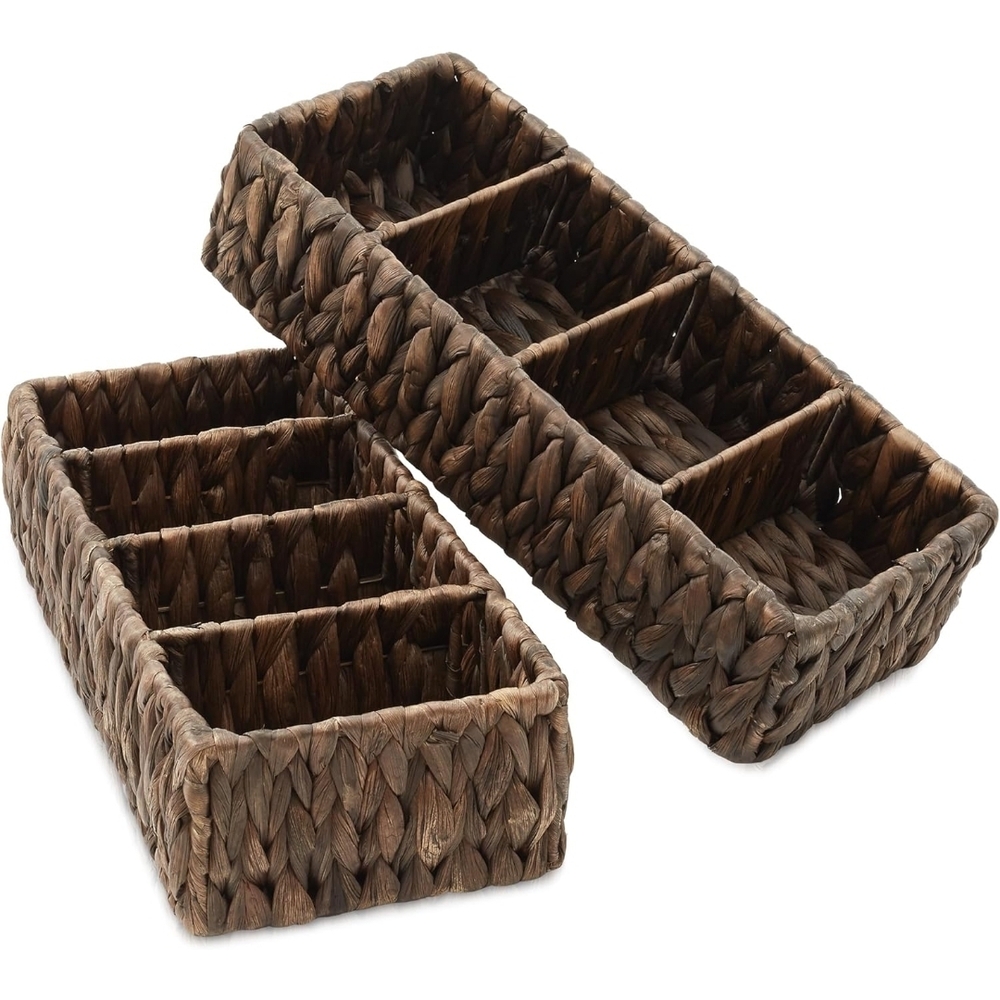 Brown Woven Organizer Baskets - Set of 2
